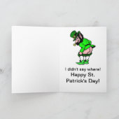 Kiss Me I'm Irish Funny Leprechaun Karte (Innenseite)