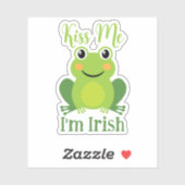 Kiss Me I'm Irish Green Frog St.Patrick's Day Aufkleber (Blatt)