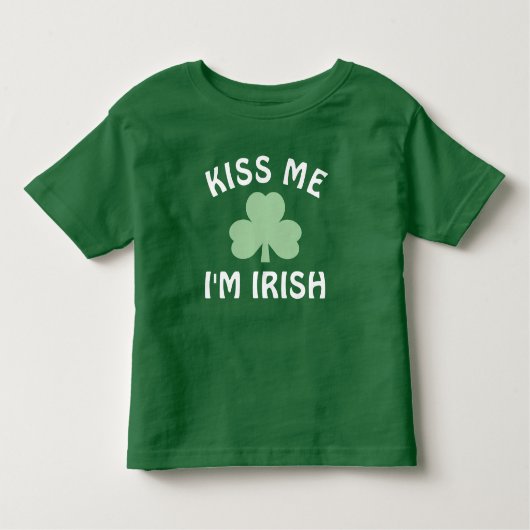 Kiss Me Im Irish Green Kleeblatt St Patricks Day Kleinkind T-shirt (Vorderseite)