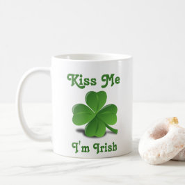 "Kiss Me I'm Irish" Kleeblatt St. Patrick's Day Kaffeetasse