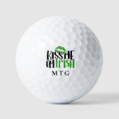 Kiss Me Im Irish Lucky Monogram Name Niedlich Golfball (Vorderseite)