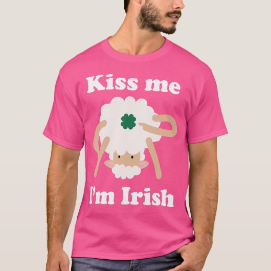 Kiss Me I'M Irish Sheep Funny St Patrick'S Day Hum T-Shirt (Vorderseite)