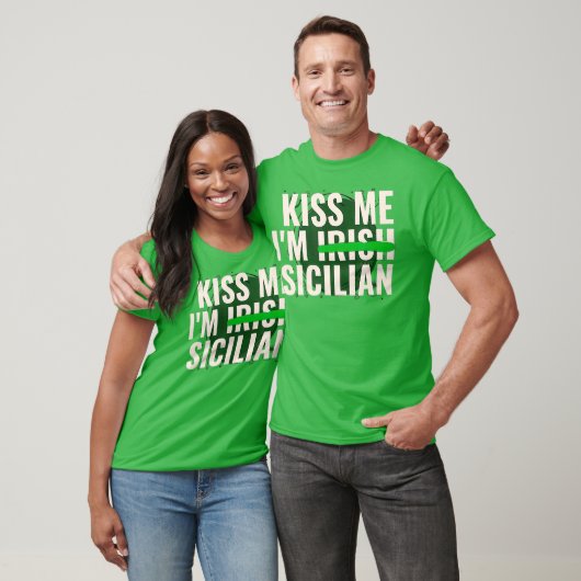 Kiss Me Im Irish Sicilian Funny Sicily St Day T-Shirt (Unisex)