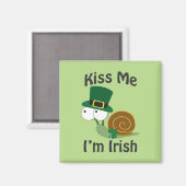 Kiss Me I'm Irish Snail Magnet (Vorderseite/Rückseite)