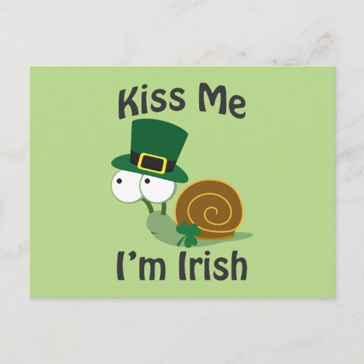 Kiss Me I'm Irish Snail Postkarte (Vorderseite)
