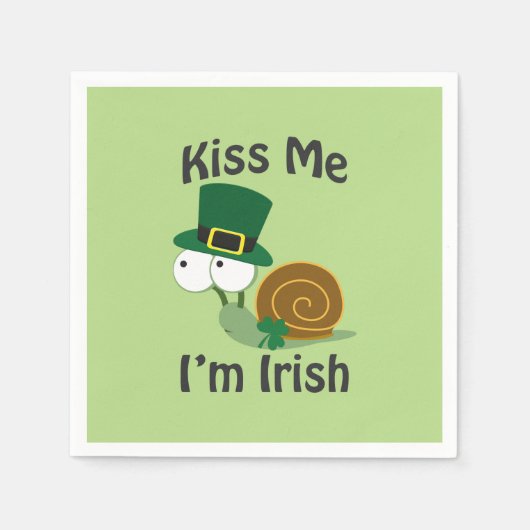 Kiss Me I'm Irish Snail Serviette (Vorderseite)