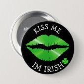 Kiss Me, Im Irish St Patricks Day Button (Vorne & Hinten)