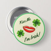Kiss Me I'm Irish St. Patrick's Day Button (Vorne & Hinten)