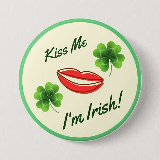 Kiss Me I'm Irish St. Patrick's Day Button (Vorderseite)