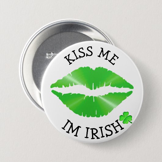 Kiss Me, Im Irish St Patricks Day Button (Vorne & Hinten)