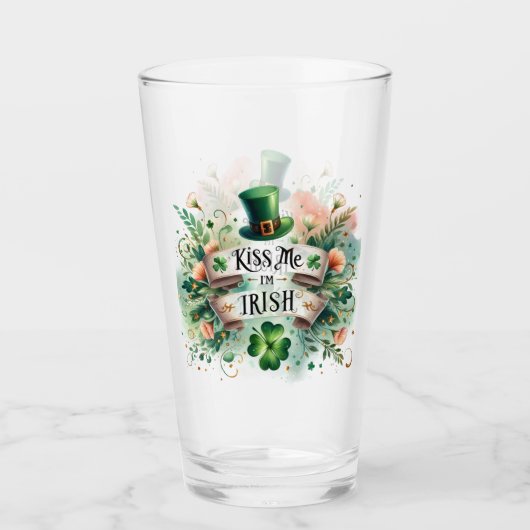Kiss Me I'm Irish St Patricks Day Glas (Vorderseite)