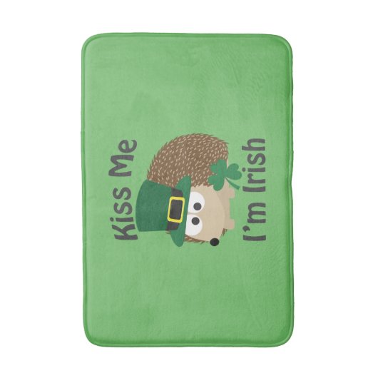 Kiss Me Im Irish St Patricks Day Igel Badematte (Vorderseite Vertikal)