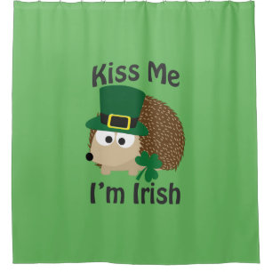 Kiss Me Im Irish St Patricks Day Igel Duschvorhang