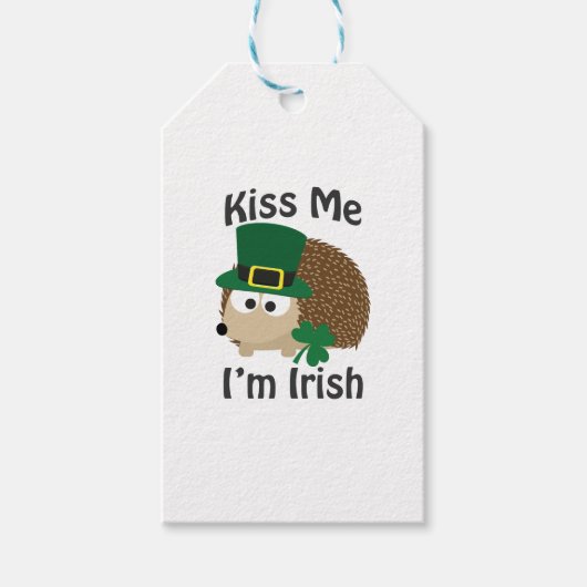 Kiss Me Im Irish St Patricks Day Igel Geschenkanhänger (Vorderseite)
