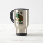 Kiss Me Im Irish St Patricks Day Igel Reisebecher (Vorderseite Links)