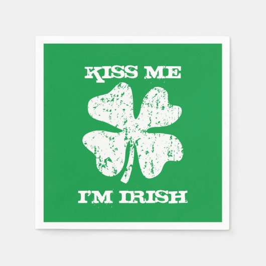Kiss me im Irish St Patricks Day Napkins Serviette (Vorderseite)