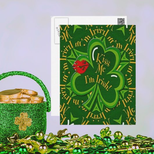 Kiss Me I'm Irish St Patrick's Day Postkarte
