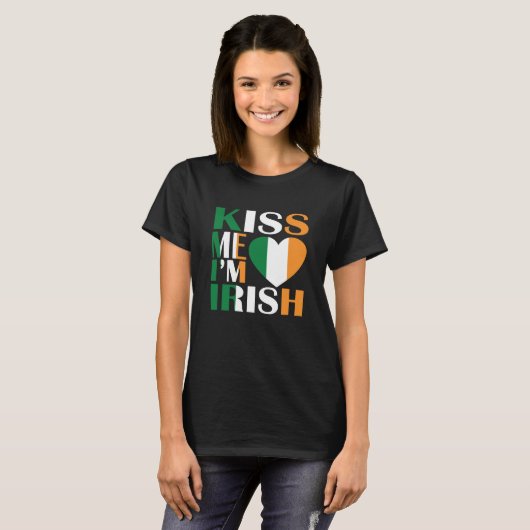 Kiss Me I'm Irish T - Shirt Saint Patrick Day (Vorne ganz)