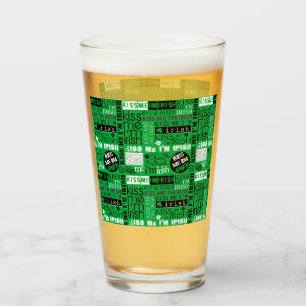 Kiss Me I'm Irish Word Play Glas