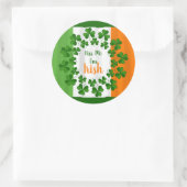 Kiss Me Irish Kleeblatts Ireland Flaggenaufkleber Runder Aufkleber (Tasche)
