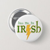 Kiss Me Irish Lightning Bolt Button (Vorne & Hinten)