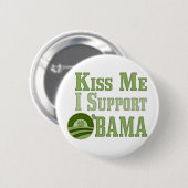 Kiss Me Irish Obama Button (Vorne & Hinten)