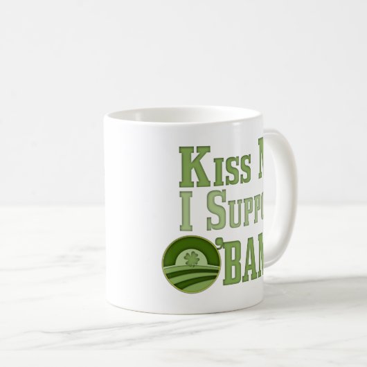 Kiss Me Irish Obama Kaffeetasse (VorderseiteRechts)