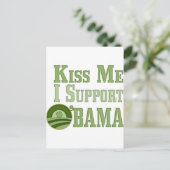 Kiss Me Irish Obama Postkarte (Stehend Vorderseite)