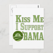 Kiss Me Irish Obama Postkarte (Vorne/Hinten)
