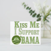 Kiss Me Irish Obama Postkarte (Stehend Vorderseite)