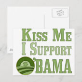 Kiss Me Irish Obama Postkarte (Vorne/Hinten)