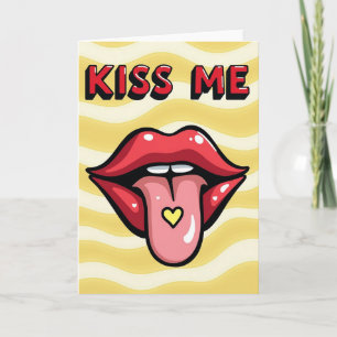 Kiss Me Lips Pop Art Liebeskarte Karte