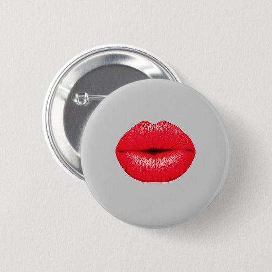 KISS me LIPS Roter Mund Button (Vorne & Hinten)