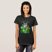Kiss Me Niedlich American Shorthair Cat St Patrick T-Shirt (Vorne ganz)
