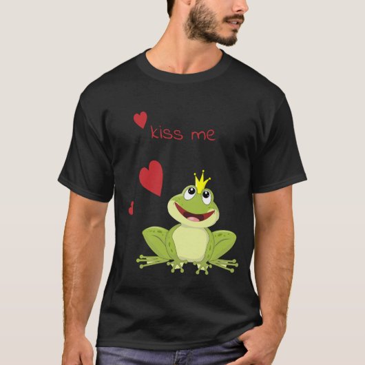 Kiss Me Niedlich Frog Prince T-Shirt (Vorderseite)