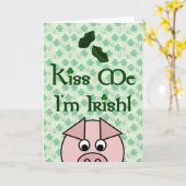 Kiss Me Pig St Patricks Day Card Karte (Gelbe Blume)