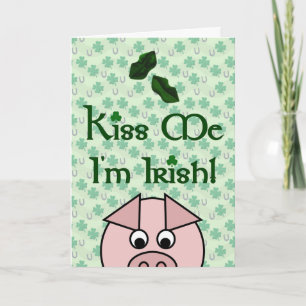 Kiss Me Pig St Patricks Day Card Karte