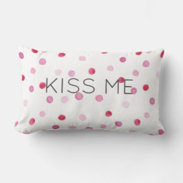 KISS ME Pink Aquarell Dots Sweet Valentine Fun Lendenkissen