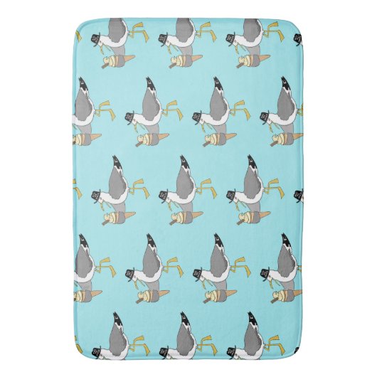 Kiss Me Quick Seaside Seagull Badematte (Vorderseite Vertikal)
