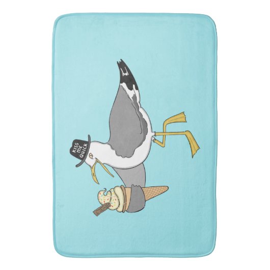 Kiss Me Quick Seaside Seagull Badematte (Vorderseite Vertikal)