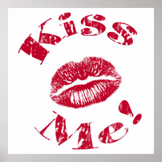 Kiss Me! Red Lips Poster