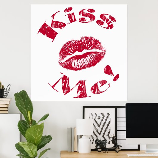 Kiss Me! Red Lips Poster (Heimbüro)