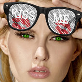KISS ME Retro Shades / Fun Party Sonnenbrille Silv