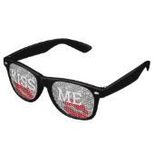 KISS ME Retro Shades / Fun Party Sonnenbrille Silv (Schrägansicht)