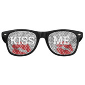 KISS ME Retro Shades / Fun Party Sonnenbrille Silv (Vorderseite)