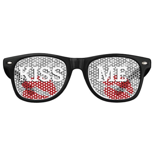 KISS ME Retro Shades / Fun Party Sonnenbrille Silv (Vorderseite)