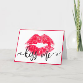 Kiss Me| Rote Lippen | Valentine's Day Feiertagskarte