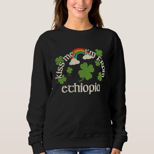 Kiss Me Shamrock Funny St Patrick's Day Ethiopia Sweatshirt (Vorderseite)