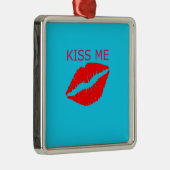 Kiss Me Silbernes Ornament (Rechts)