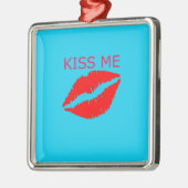 Kiss Me Silbernes Ornament (Links)